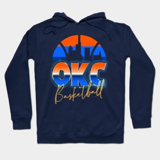 Oklahoma City Basketball Retro 90s Chrome Skyline Hoodie